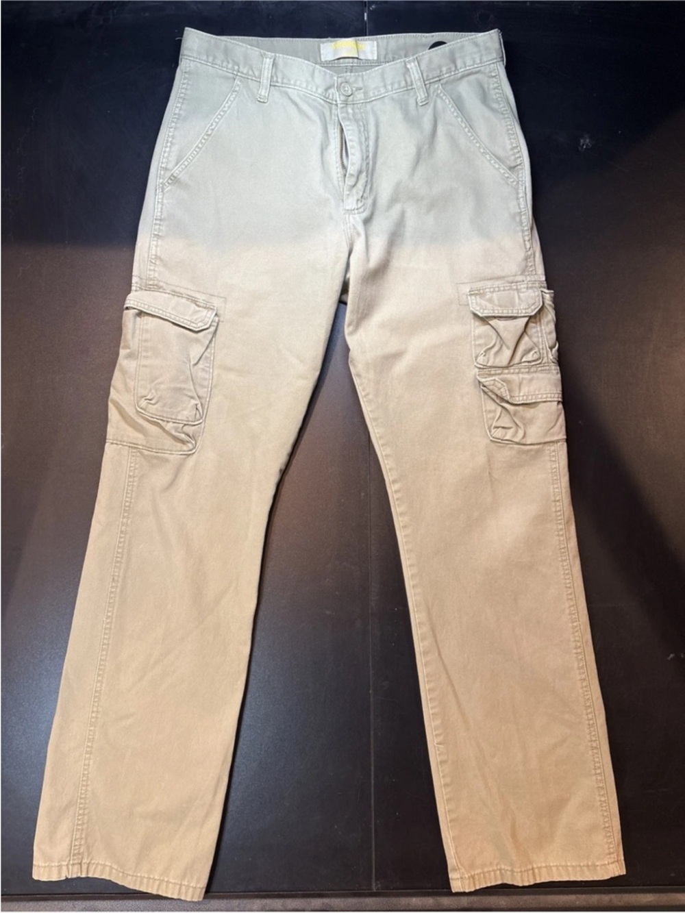 Wrangler Pants Mens 34x34 Khaki Cargo Flat Front Cotton Hiking Casual Outdoor